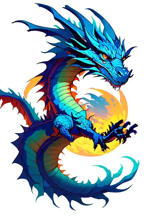 Dragon Flying Gaming Cyberpunk