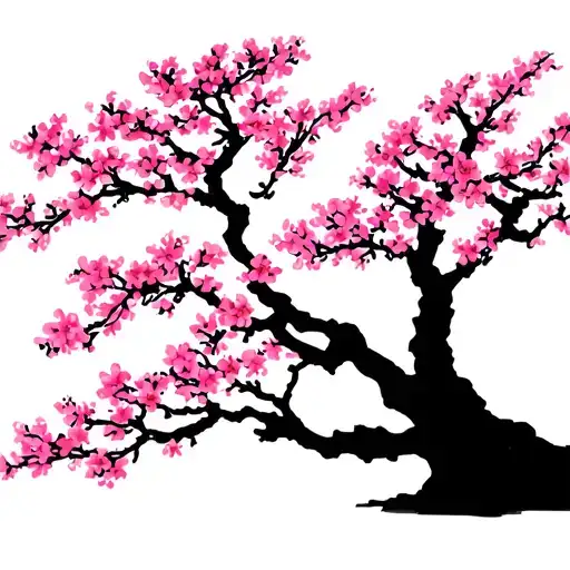 Cherry Blossom Tree Silhouette