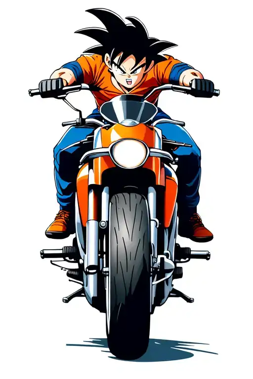 Goku Motorcycle Wheelie Facing Forward