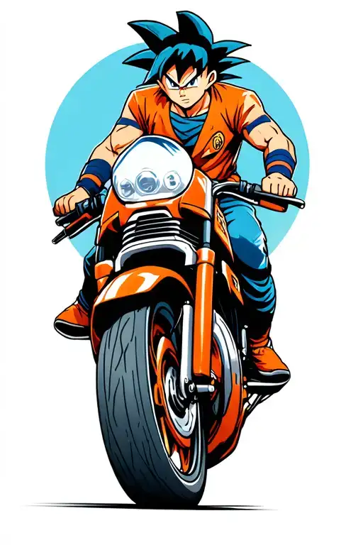 Goku Motorcycle Wheelie Stunt