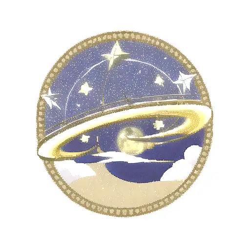 Celestial Moon And Stars