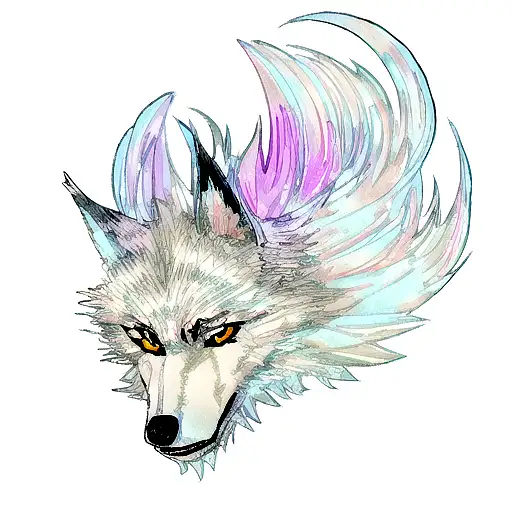 Howling Wolf With Diamond Backdrop