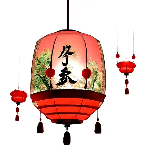 Chinese Red Paper Lantern Glowing