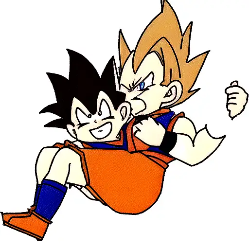 Majin Vegeta And Goku