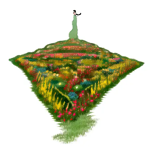 Long Winding Vine With Many Different Flowers