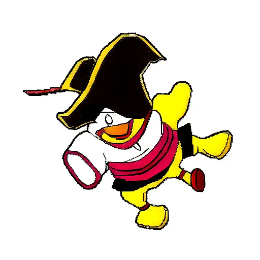 Cartoon Rubber Duck Wearing A Pirate Costume
