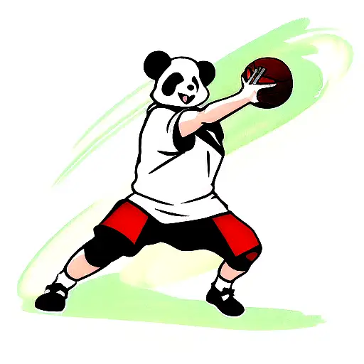 Panda Spinning A Basketball On The Finger