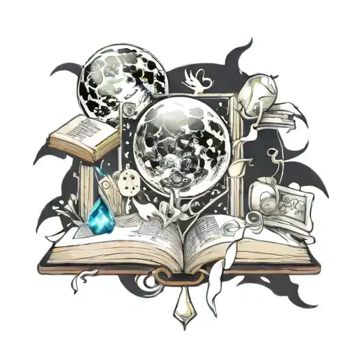Moon Books And Crystal