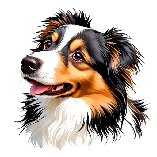 Cute Dog White And Brown Haired Australian Shepperd