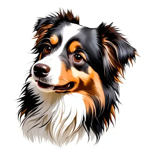Cute Dog White And Brown Haired Australian Shepperd