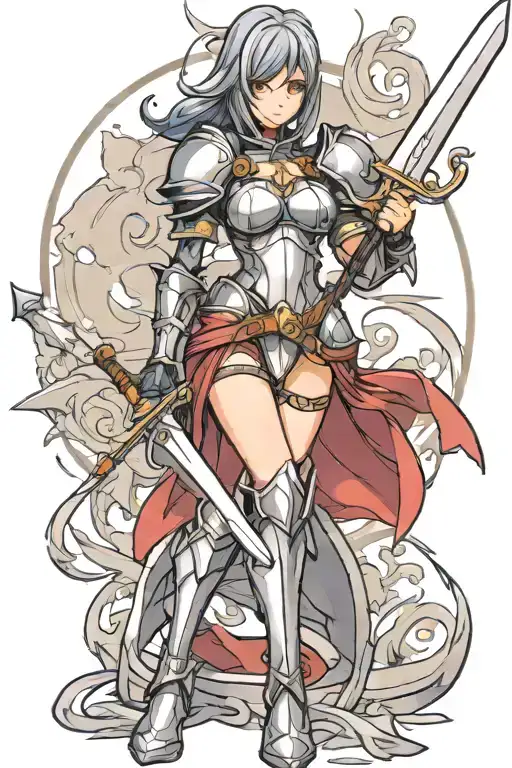 Female Sexy Knight With Comically Big Sword