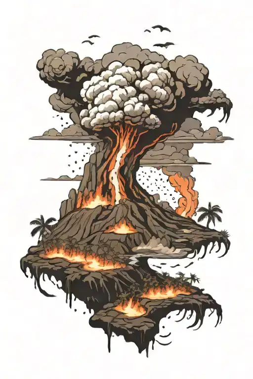 Hawaii Volcano Black And White