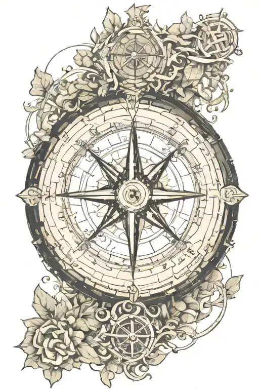 Compass With Forrest Background