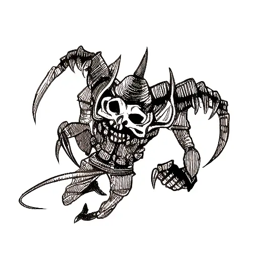 Diablo Skull With A Scorpion