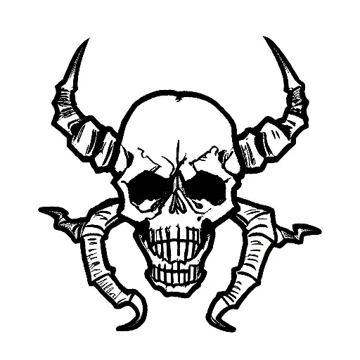 Diablo Skull With A Scorpion