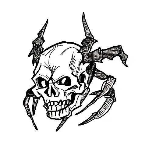 Diablo Skull With Scorpion Shape