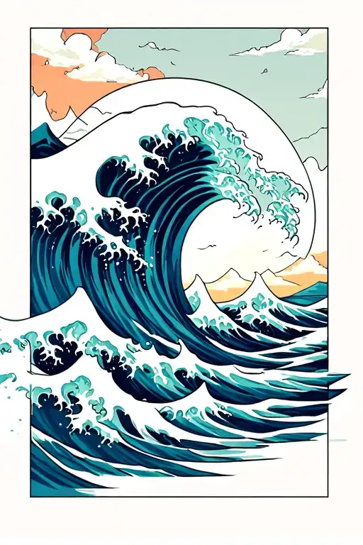 Wave Crashing Into Mountain