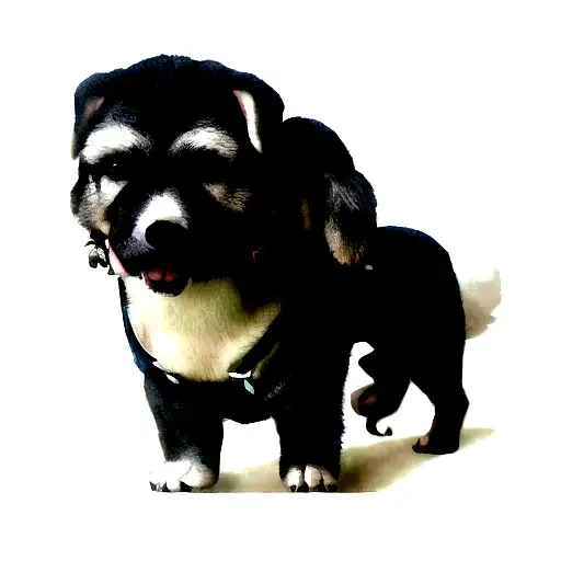 A Dog Wearing A Harness