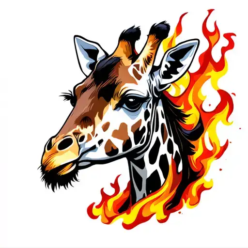 Giraffe On Fire