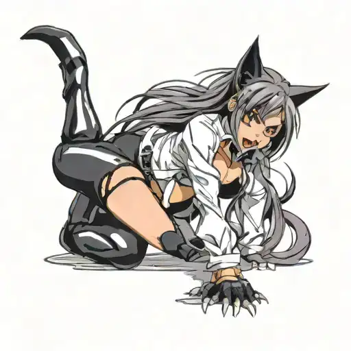 Sexy Demonic Women Doing Yoruichi Cat Pose