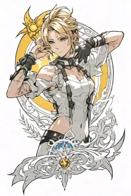 Lunafreya From Final Fantasy Xv Holding The Sun Shining