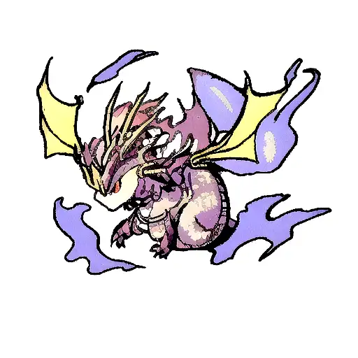 Simple Dragon With Cosmic Design