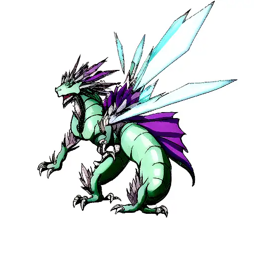 Crystal Dragon With Girl Wizard