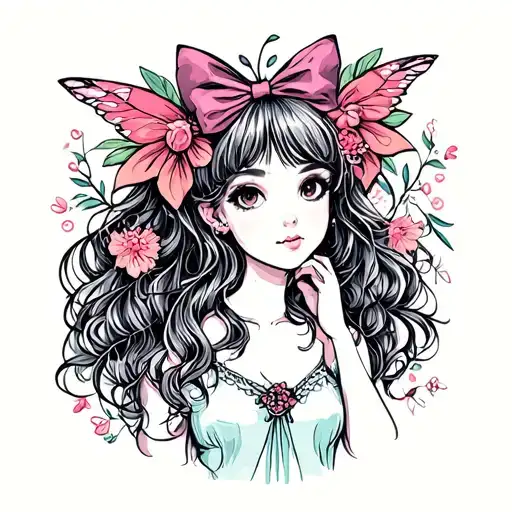 Cottagecore Minimalist Fine Line Feminine Dainty Magical Girl