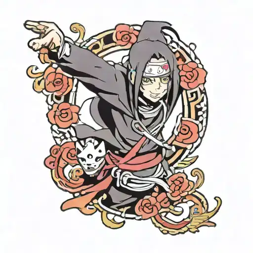 Small Itachi Uchiha For Half Of Lower Forearm