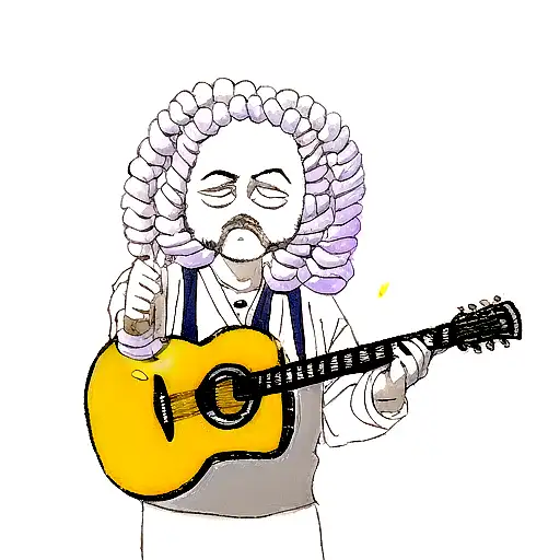 A Guy With 2 Strand Twist Holding A Guitar While Surrounded By His Thoughts