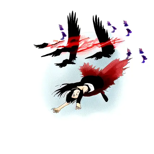 Itachi Floating With Crows