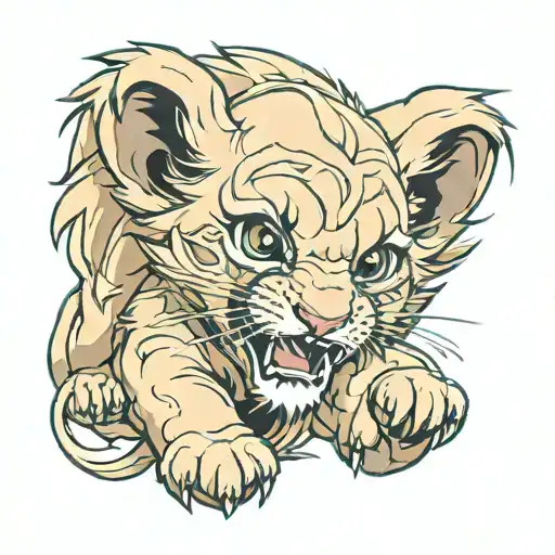 Baby Lion Roaring