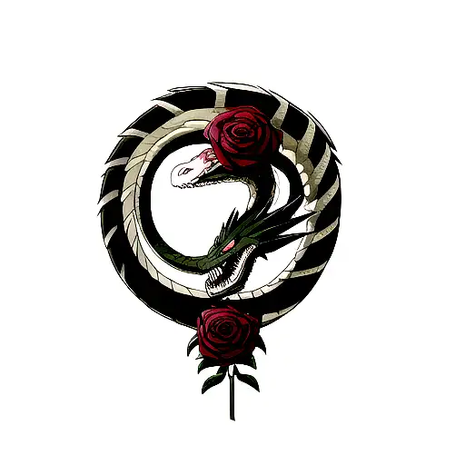 Snake Skull Rose Dragon