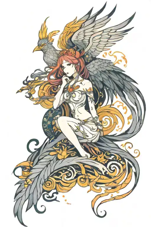 Phoenix And Night Goddess