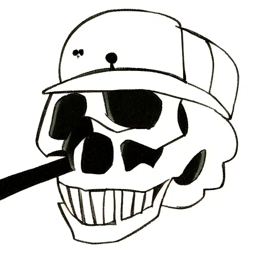 Skull Smoking Golf Club Ballcap