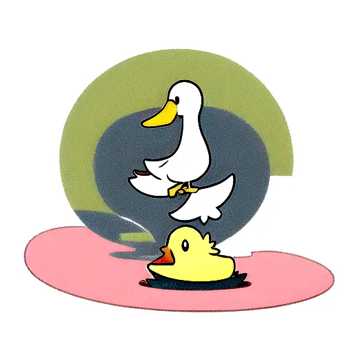 A Duck Watching The Moon