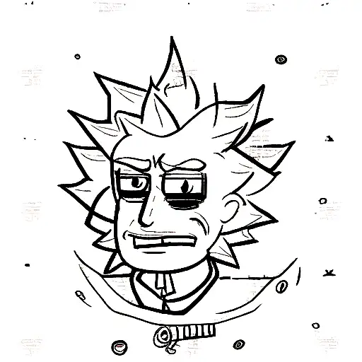 Cartoon Rick Sanchez Looking Cool