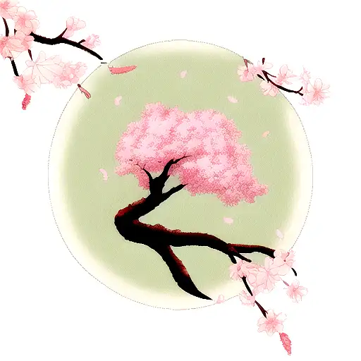 Cherry Blossom With Phoenix Feather
