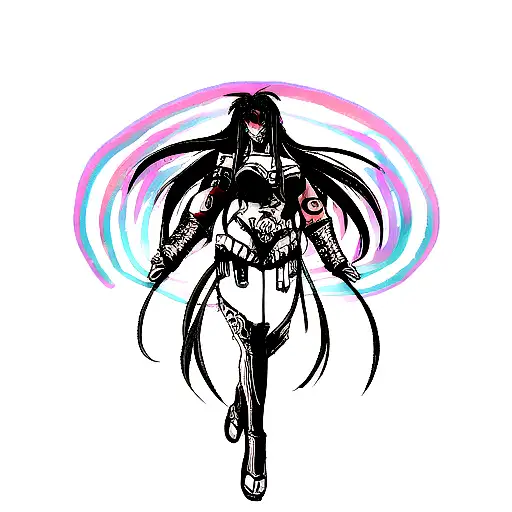 Design A Tattoo That Represents The Fusion Of Metal Music And Anime