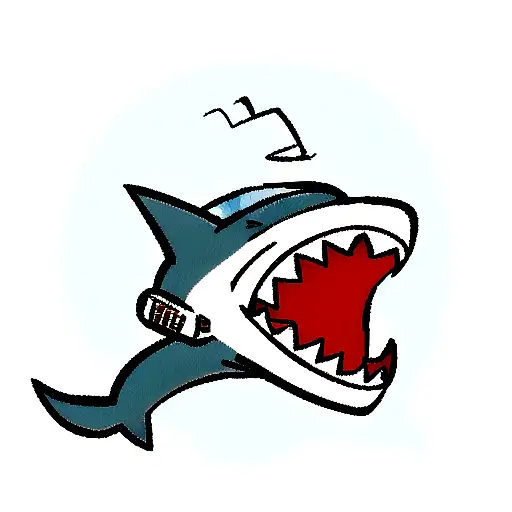 Shark Cartoon With Gaming Headset
