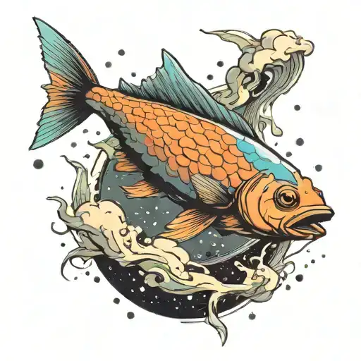 Falling Fish In The Form Of A Comet