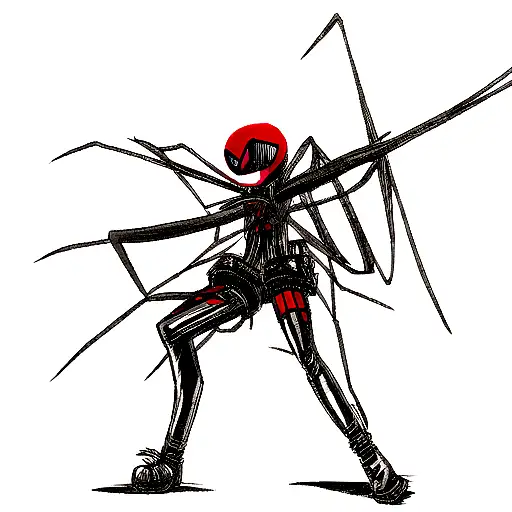 Spiderlilly And Cyberpunk Elements Around It