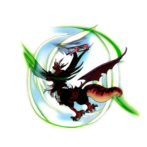 Asian Dragon With Cyber Sigil Elements