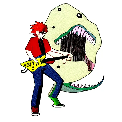 Dinosaur Playing Electric Guitar