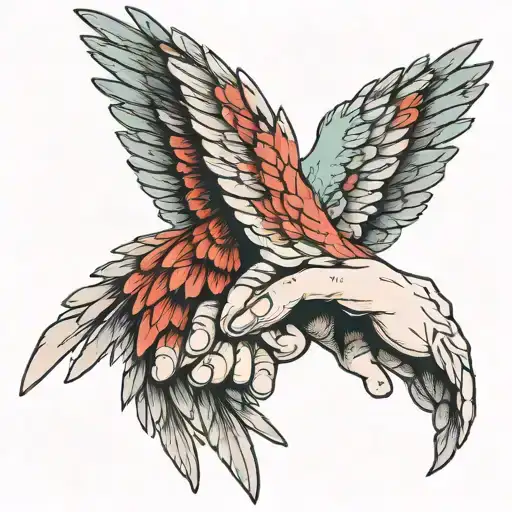 Bird Wing Hands Holding