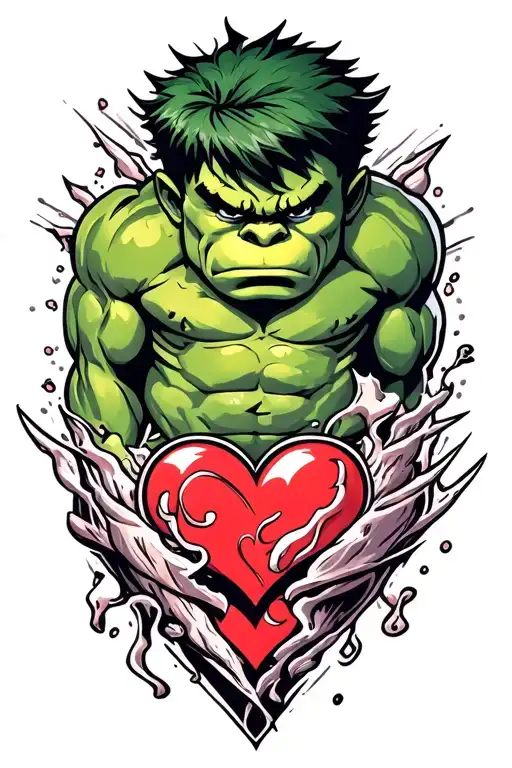 Mini Cute Hulk Love Symbol