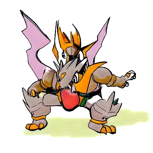 The Digimon Greymon Fighting With The Pokemon Charizard