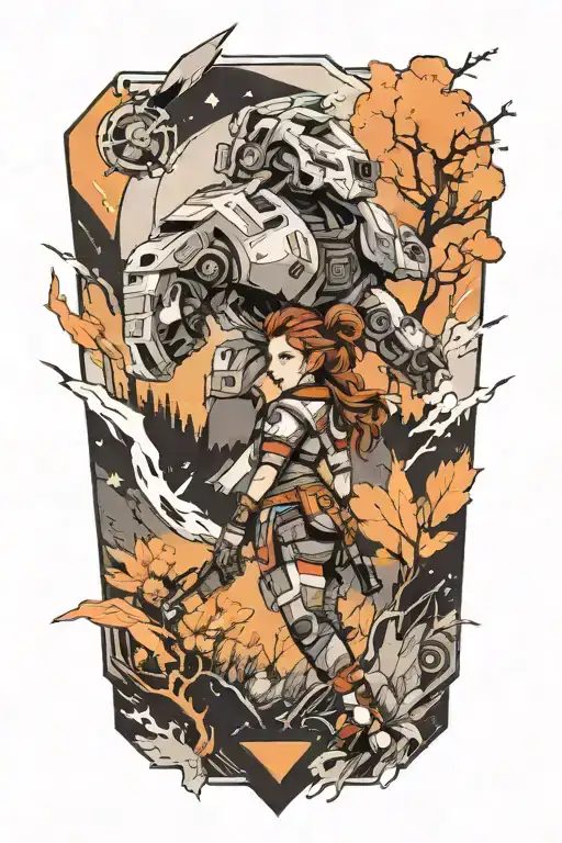 Incorporate Elements From Horizon Zero Dawn Into A Futuristic Video Game Sleeve