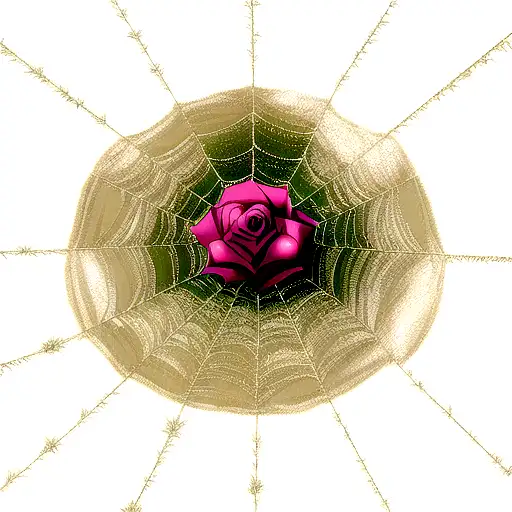 Rose With Spiderwebs On It