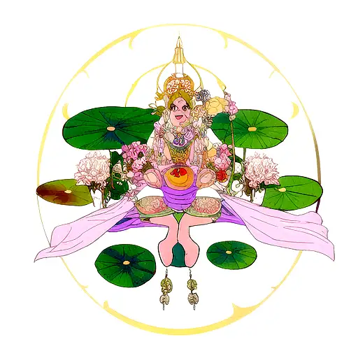 Lotus Flower With Name Of Phool And Saroj